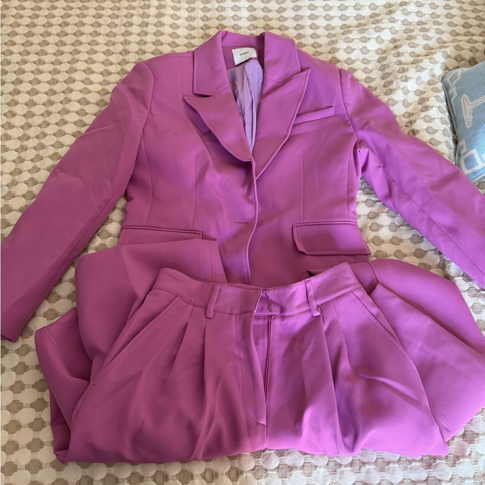 Aknvas Lavender Blazer and Skirt Set